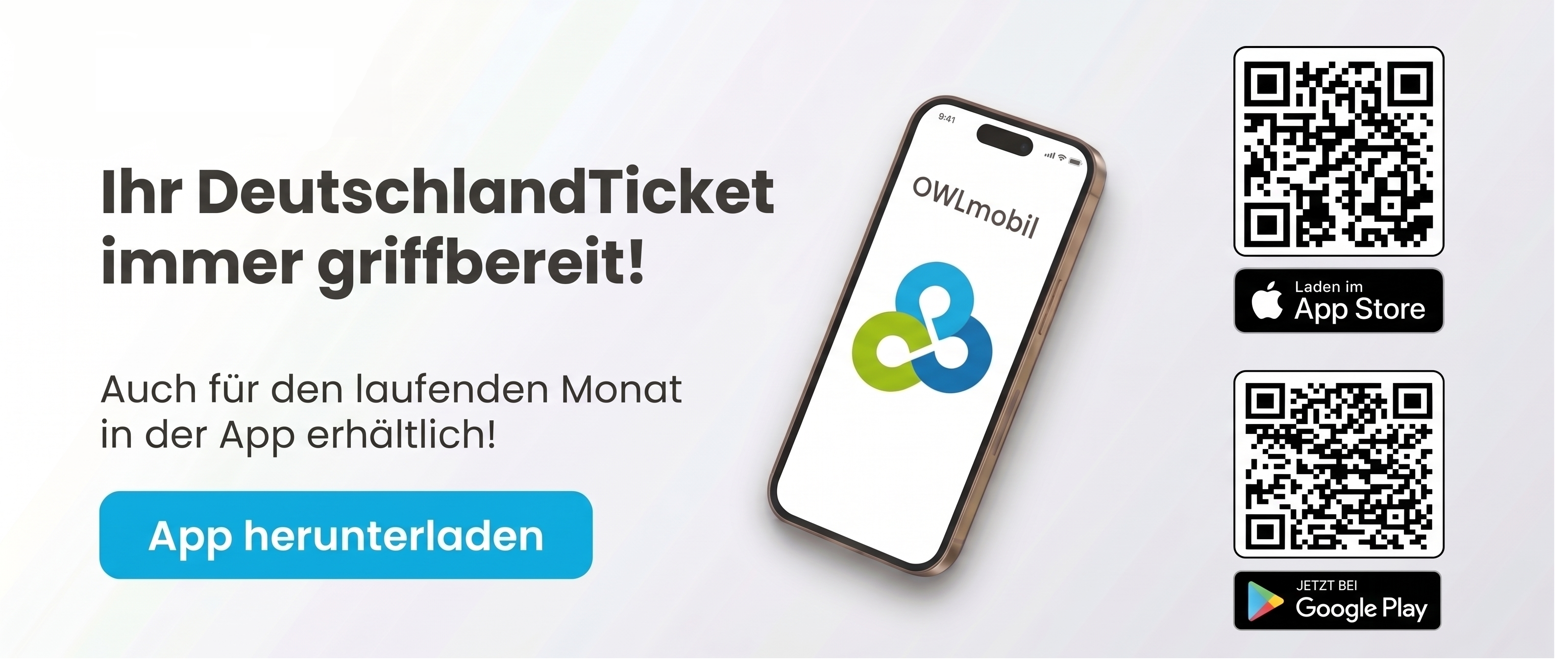 OWLmobil App herunterladen – QR-Codes für App Store und Google Play